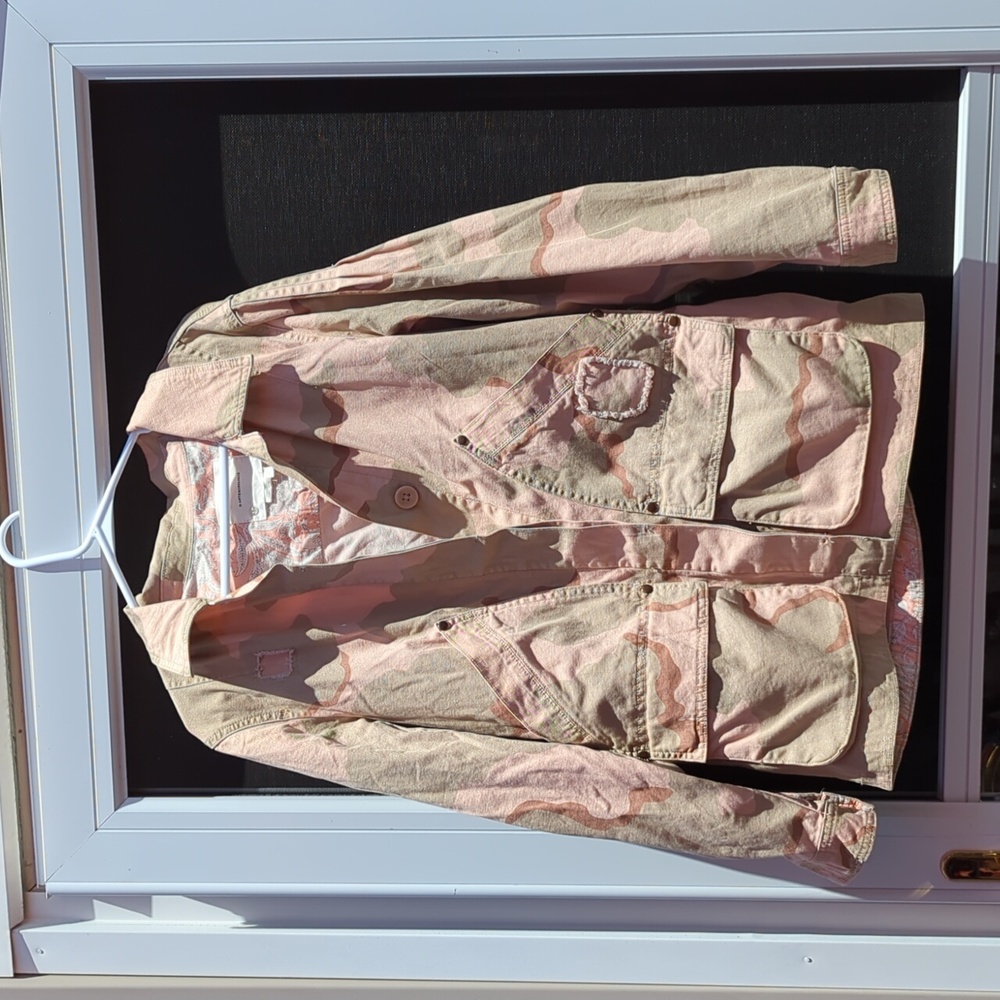 Anthropology coffee stained color army jacket